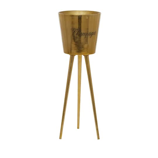 Gold Modern Wine Holder, 10" x 10" x 28"